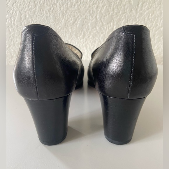 Bally Hampton Pump Women's Black Leather Styleflex Slip On Loafer Heel Italy - Picture 5 of 7